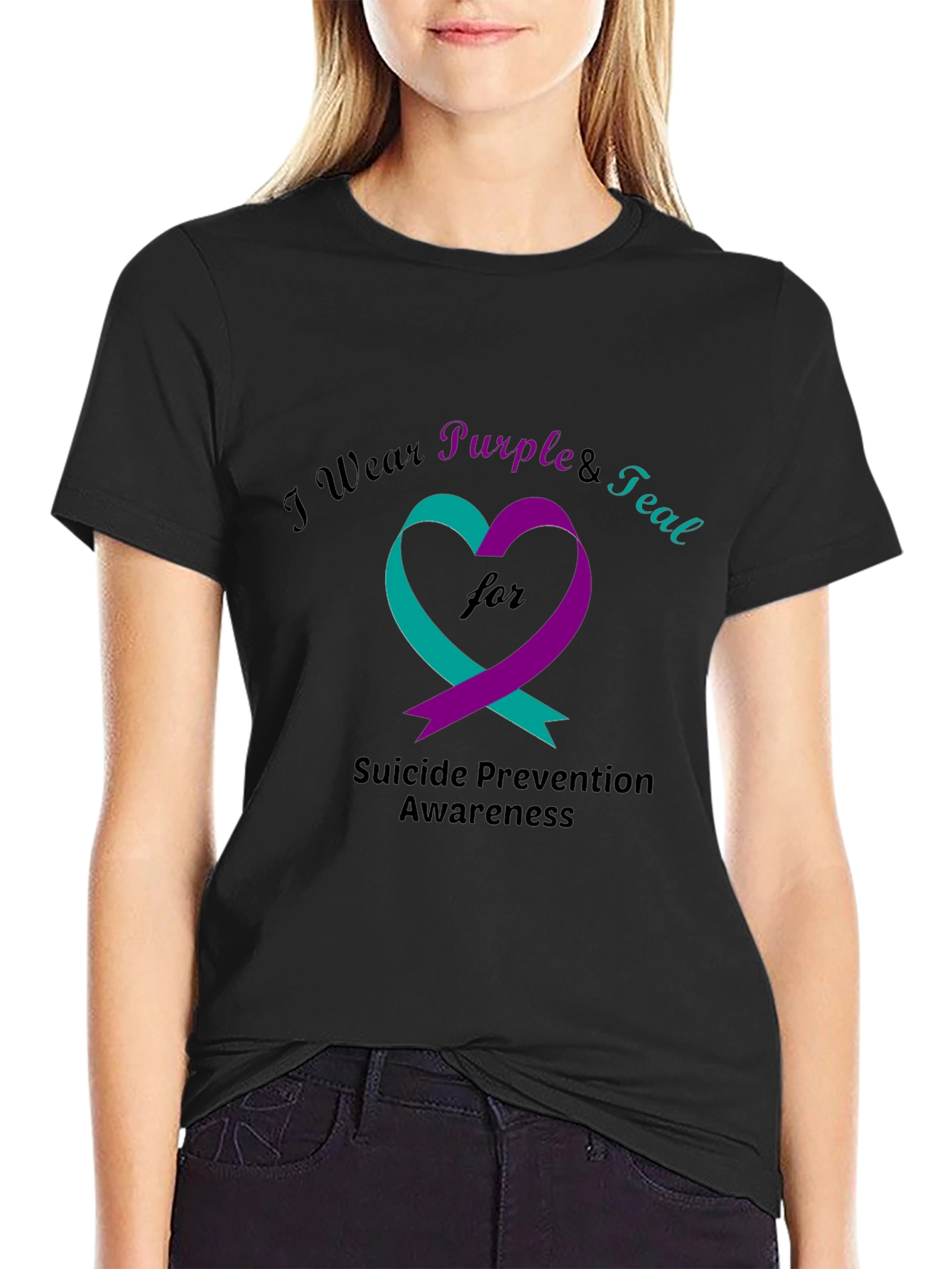 Suicide Prevention Awareness T-Shirt Purple & Teal