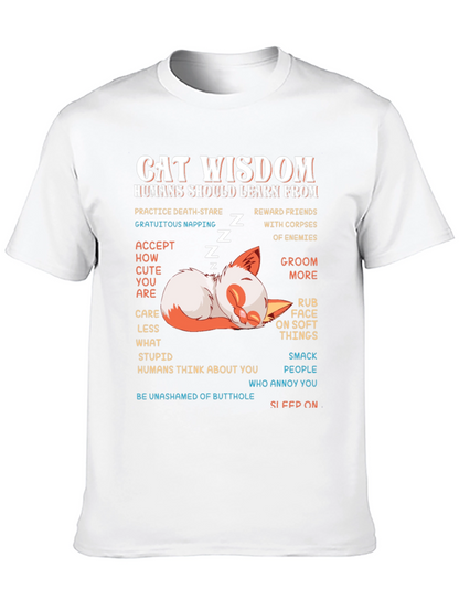 Cat Wisdom Graphic Tee - Learn From Cats!