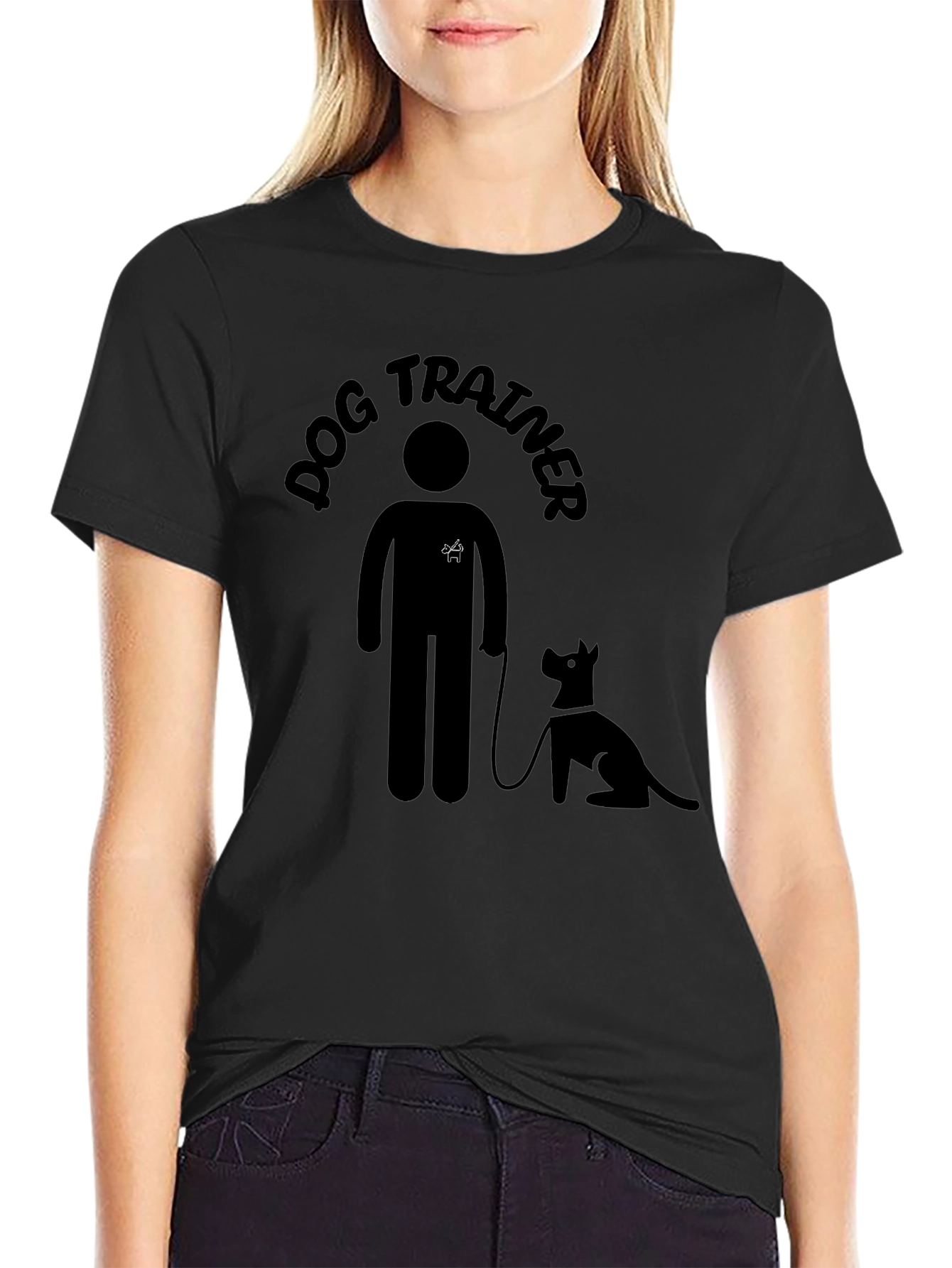 Dog Trainer T-Shirt - Black Cotton Graphic Tee