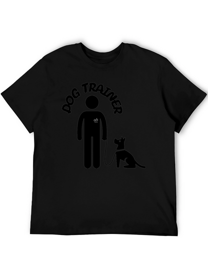 Dog Trainer T-Shirt - Black Cotton Graphic Tee