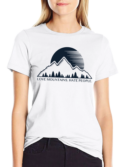 Love Mountains Hate People Graphic T-Shirt