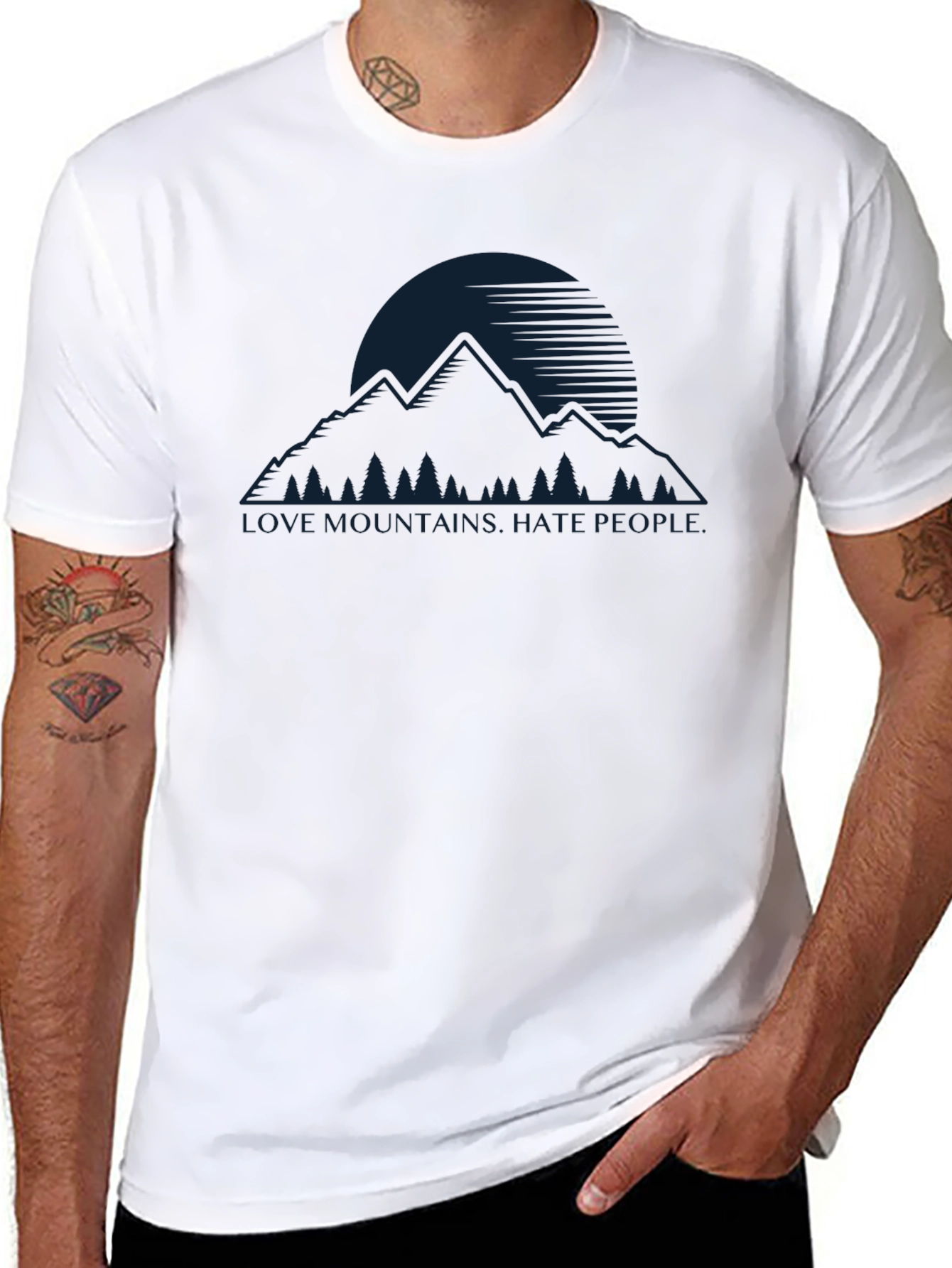 Love Mountains Hate People Graphic T-Shirt
