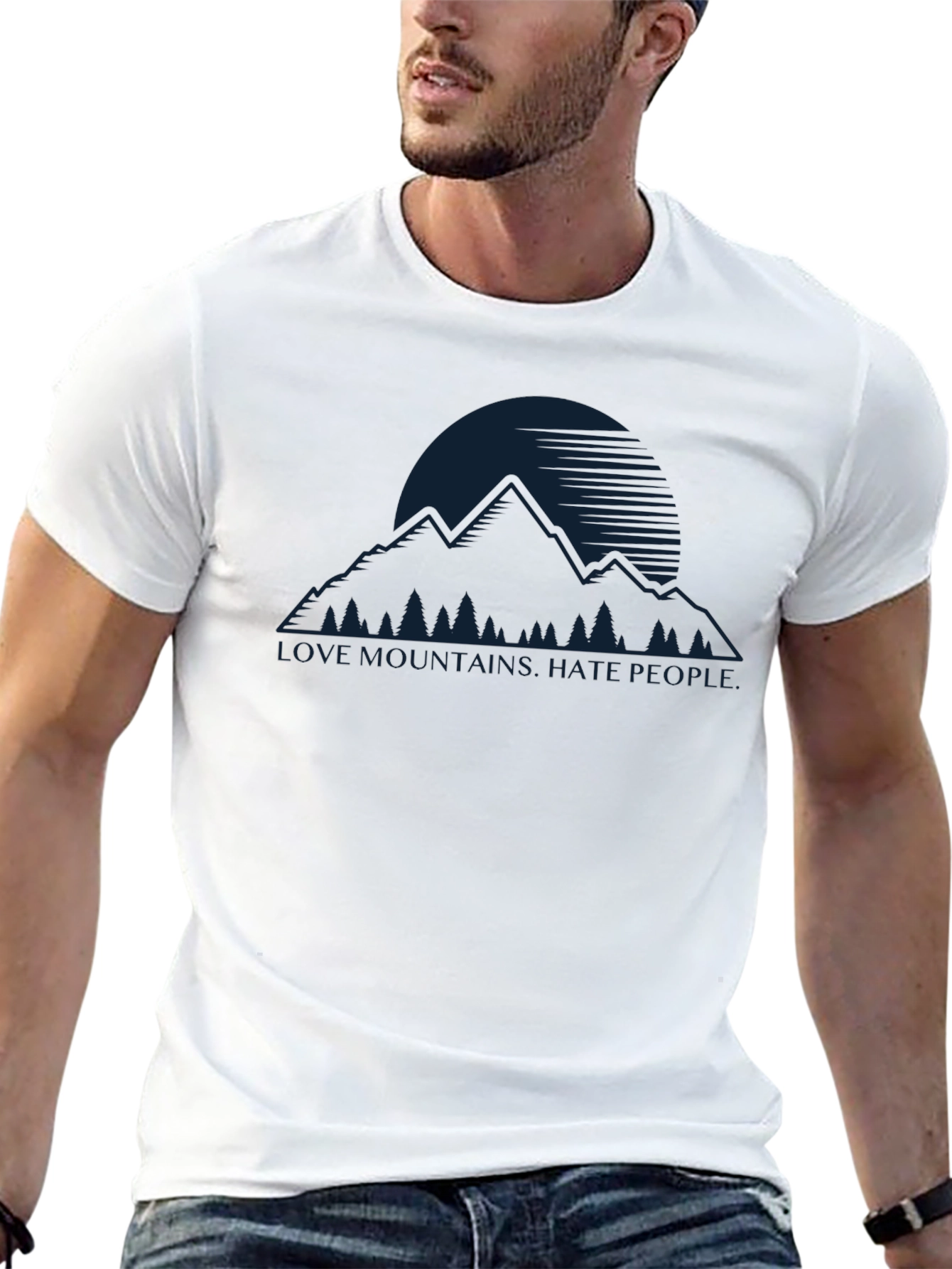 Love Mountains Hate People Graphic T-Shirt