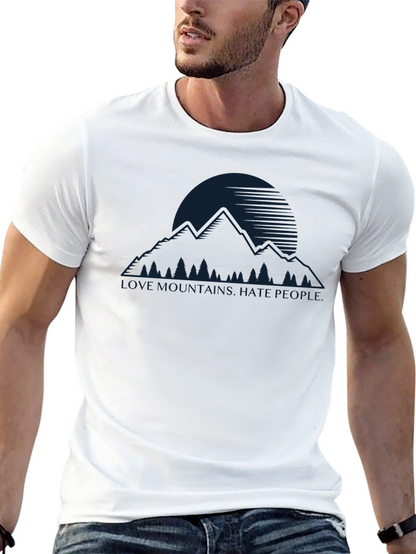 Love Mountains Hate People Graphic T-Shirt