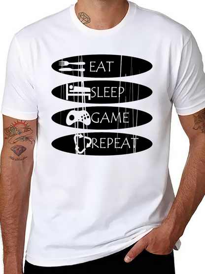 Eat Sleep Game Repeat T-Shirt - Gamer Life