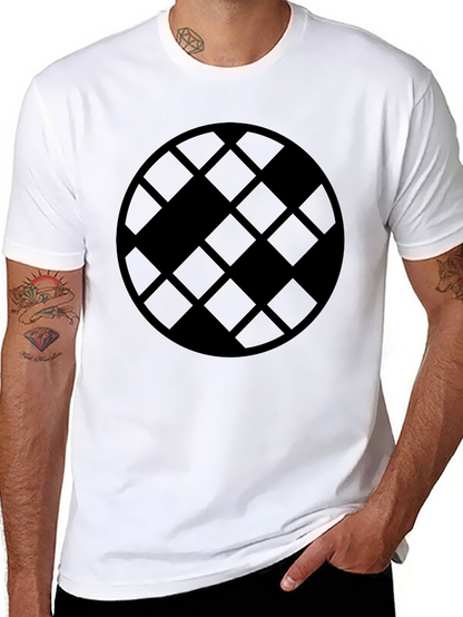 Geometric Patterned Black T-Shirt