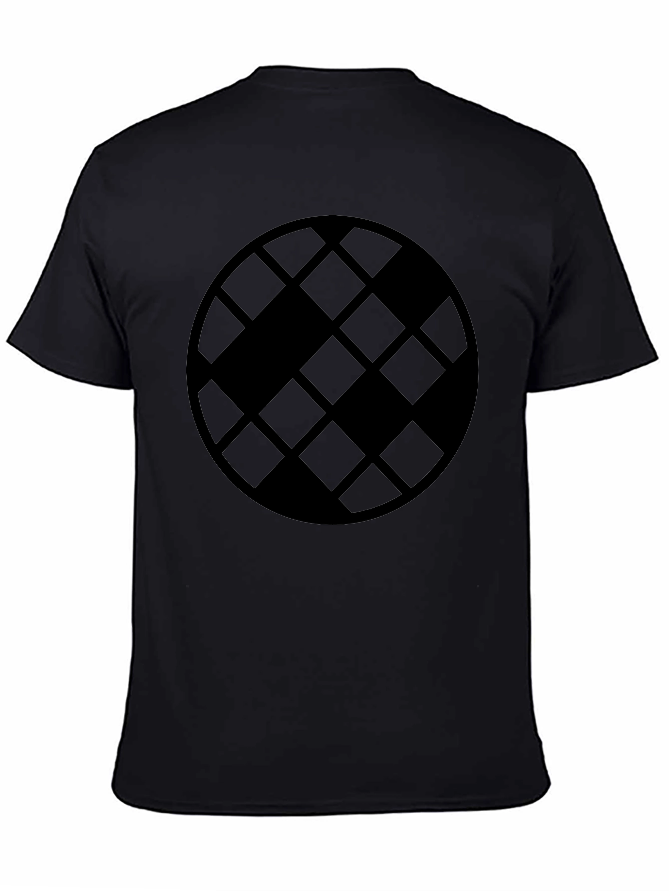 Geometric Patterned Black T-Shirt