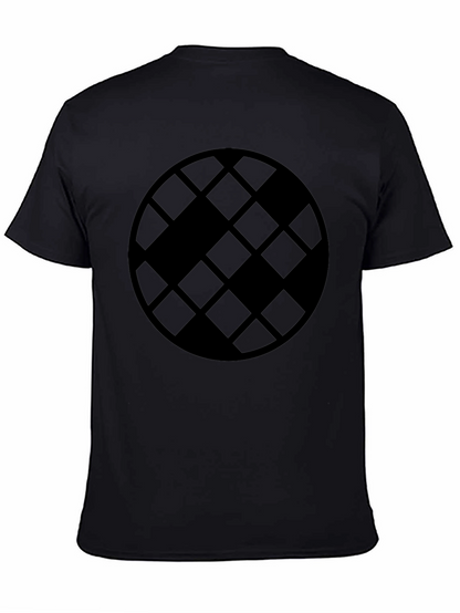 Geometric Patterned Black T-Shirt