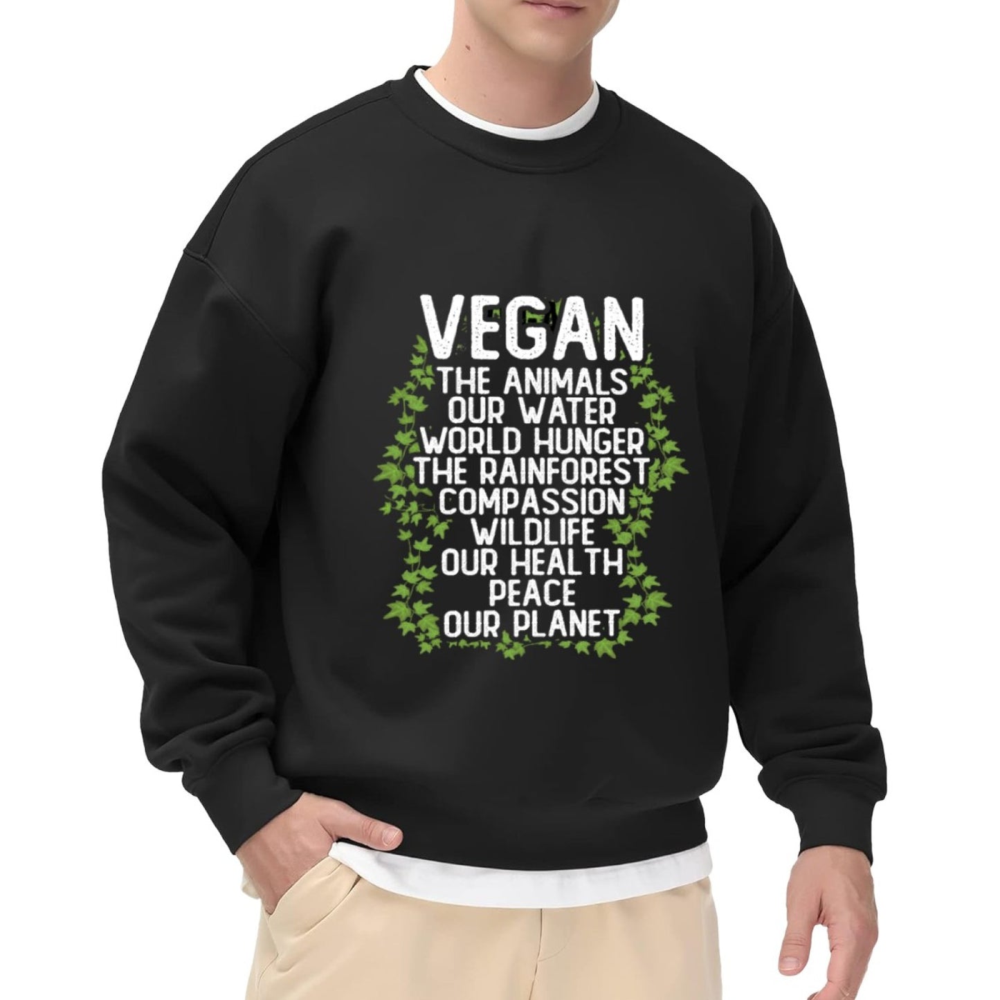 "Vegan: For The Animals, Planet & Health" Advocacy Crewneck Sweatshirt