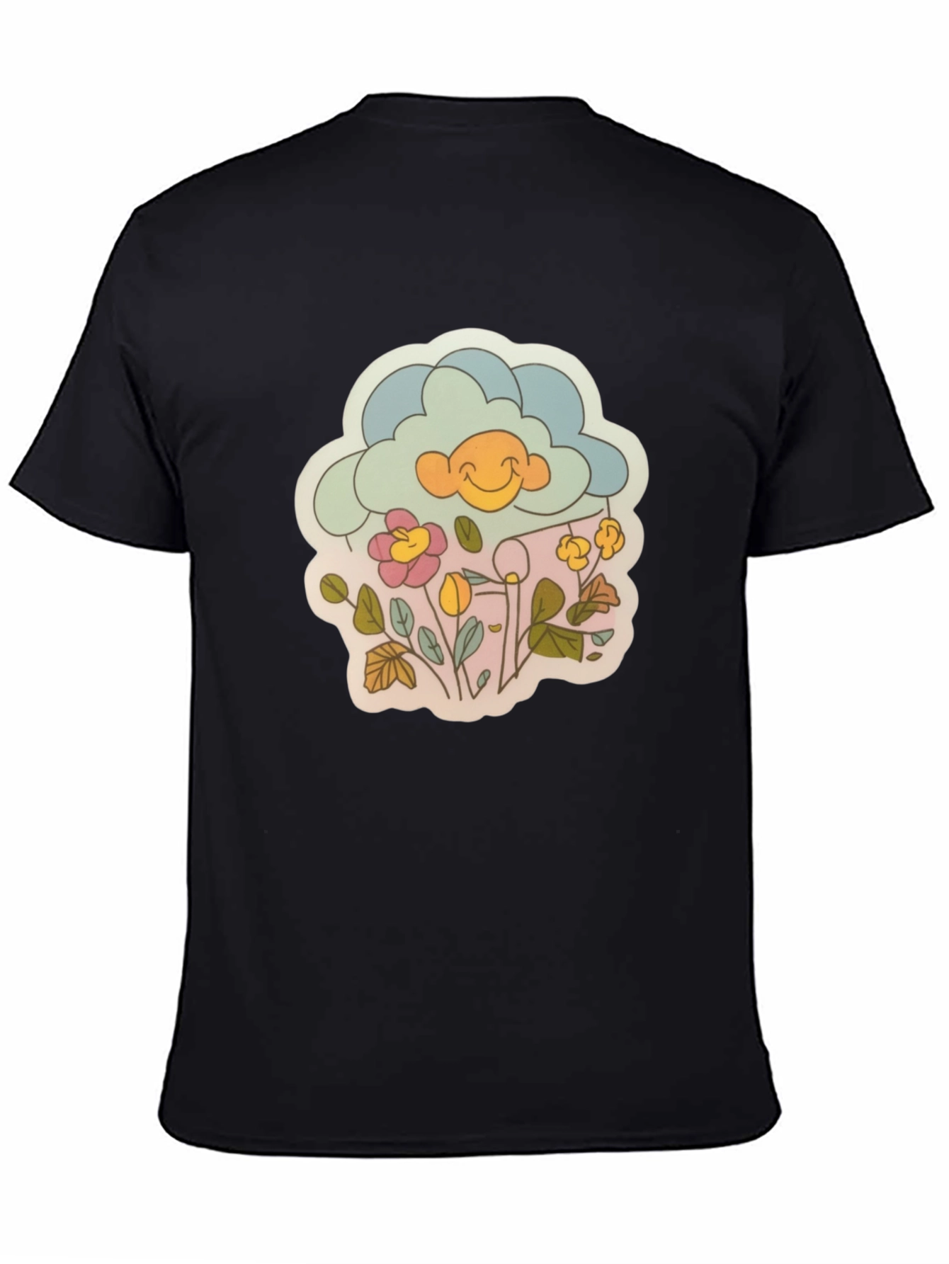 Retro Cloud & Flowers Graphic Tee