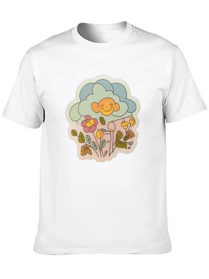Retro Cloud & Flowers Graphic Tee
