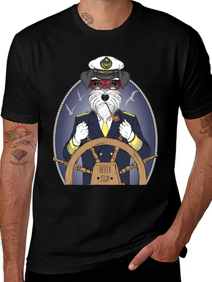 Dog Captain Graphic T-Shirt - Never Stop