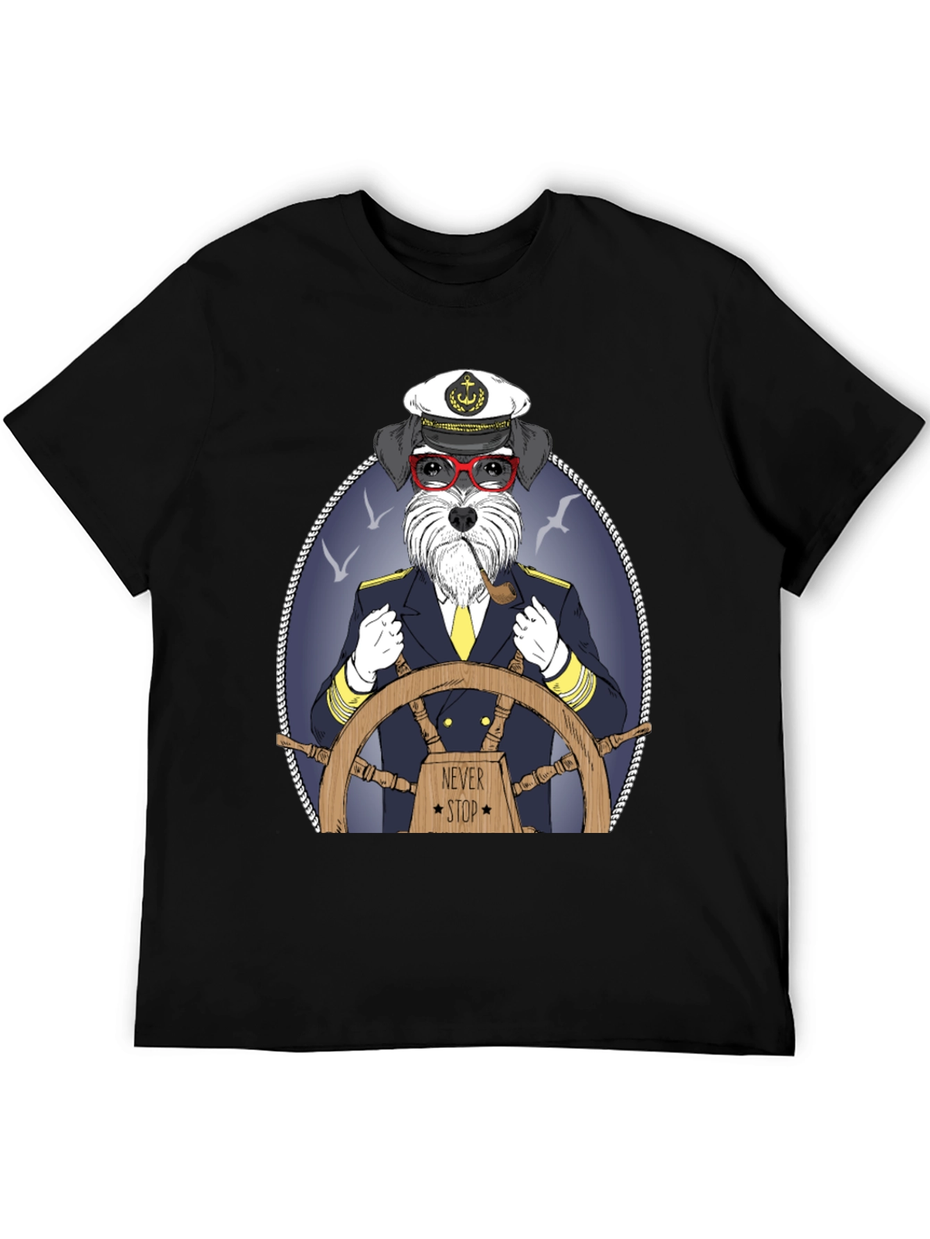 Dog Captain Graphic T-Shirt - Never Stop