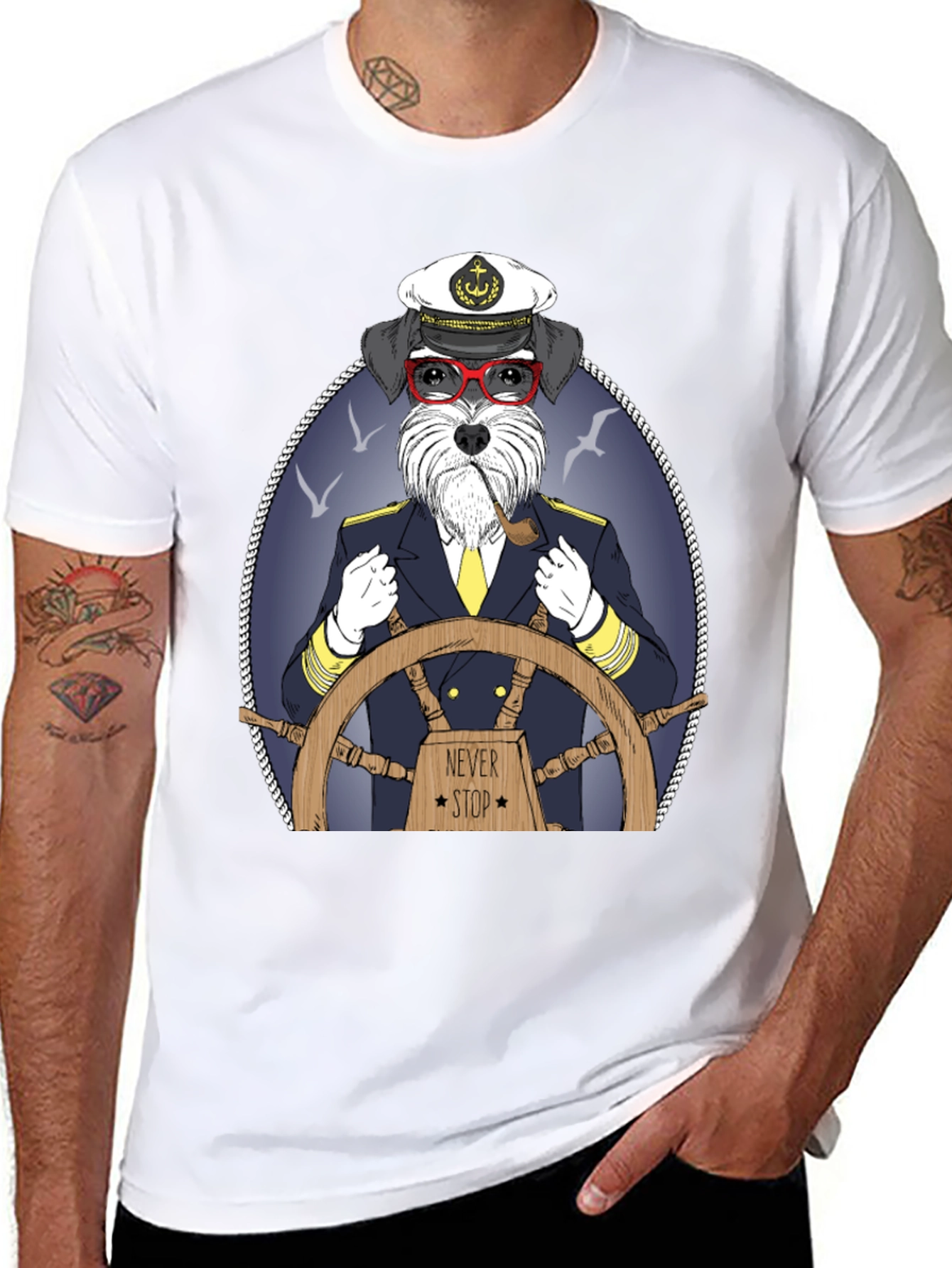 Dog Captain Graphic T-Shirt - Never Stop