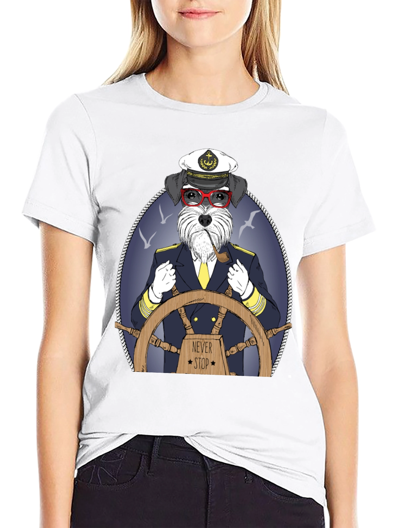 Dog Captain Graphic T-Shirt - Never Stop