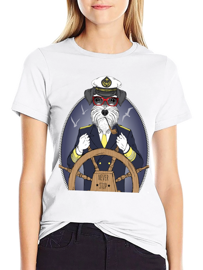 Dog Captain Graphic T-Shirt - Never Stop
