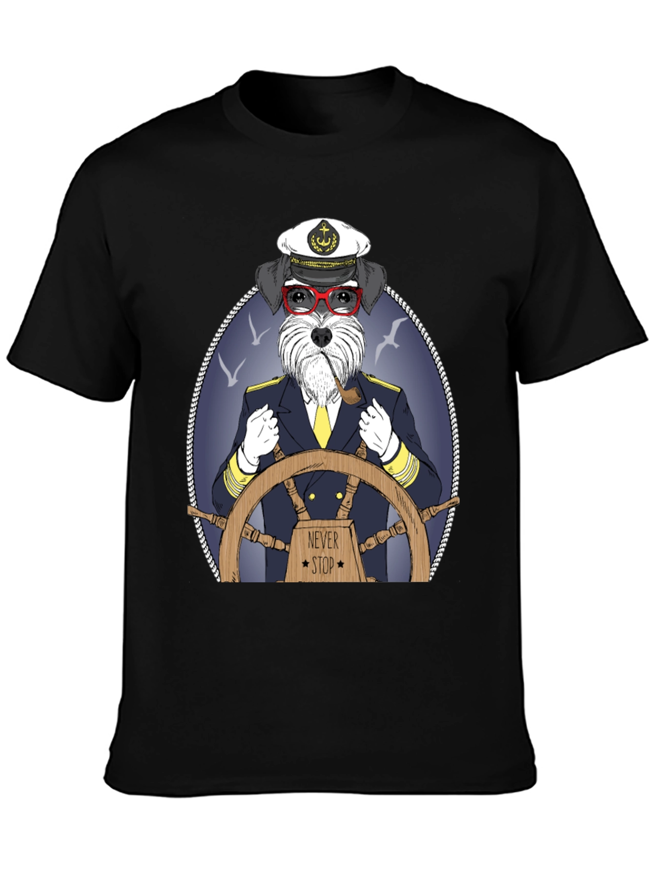 Dog Captain Graphic T-Shirt - Never Stop
