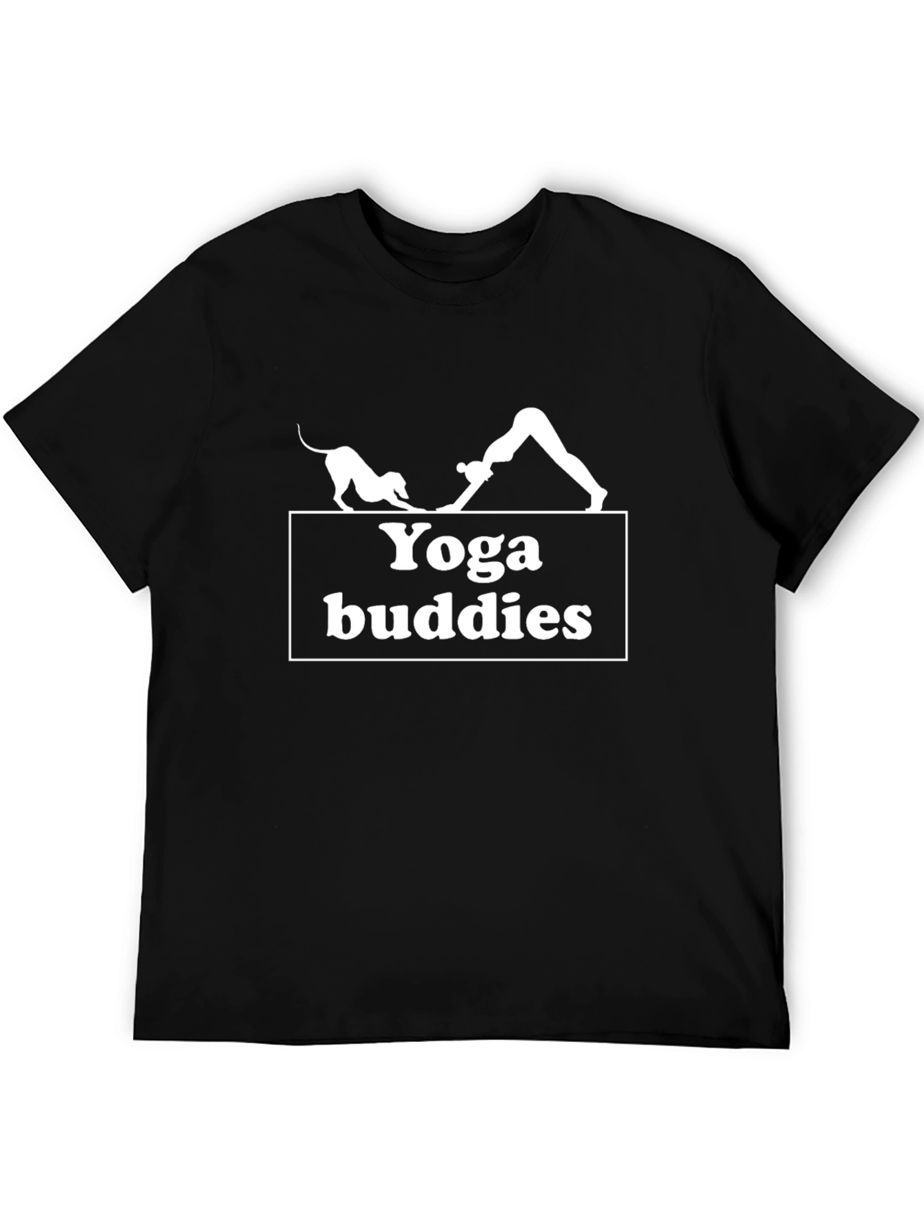 Yoga Buddies Graphic Tee - Black Cotton T-Shirt