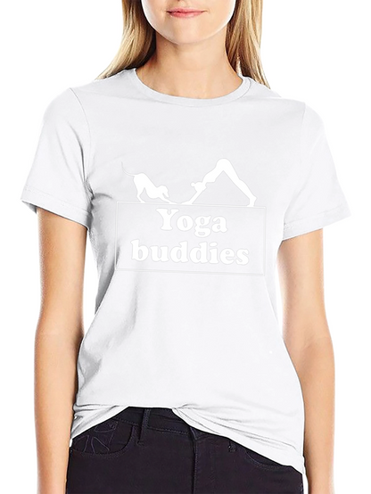 Yoga Buddies Graphic Tee - Black Cotton T-Shirt
