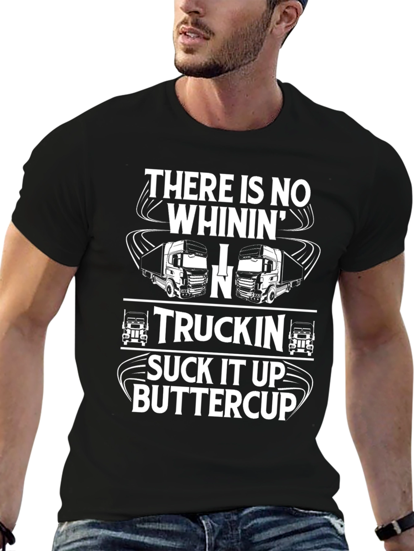 Truckin Suck It Up Buttercup Black T-Shirt