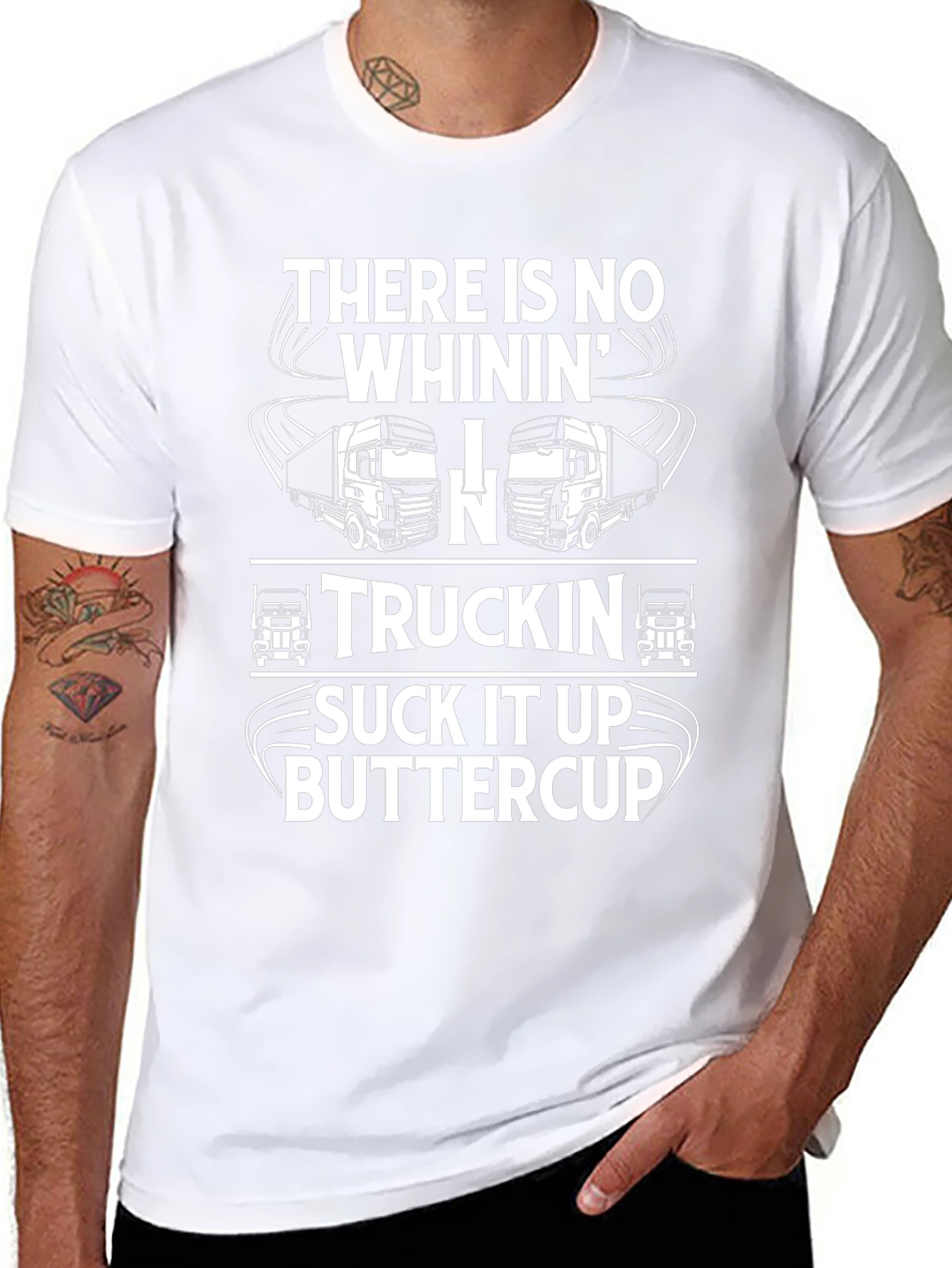 Truckin Suck It Up Buttercup Black T-Shirt