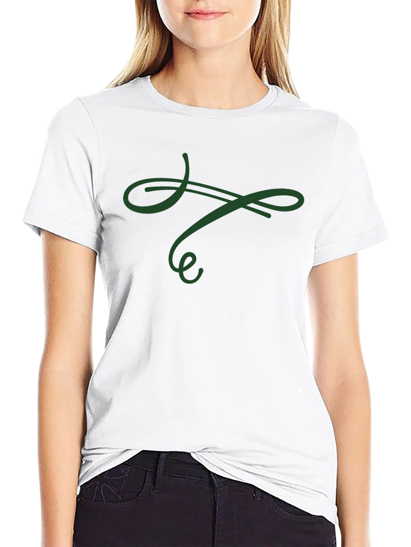 Elegant Swirl Black T-Shirt