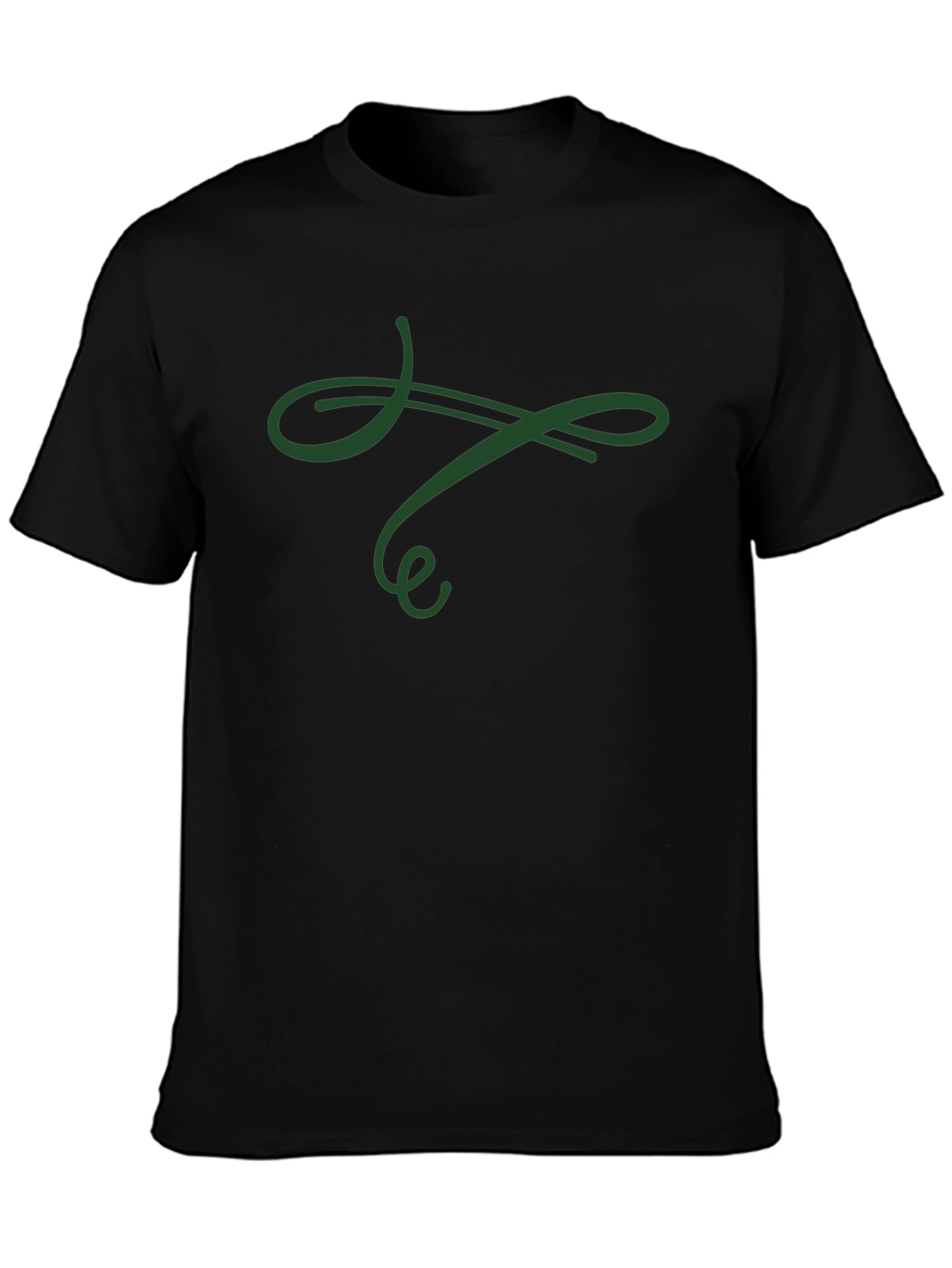 Elegant Swirl Black T-Shirt