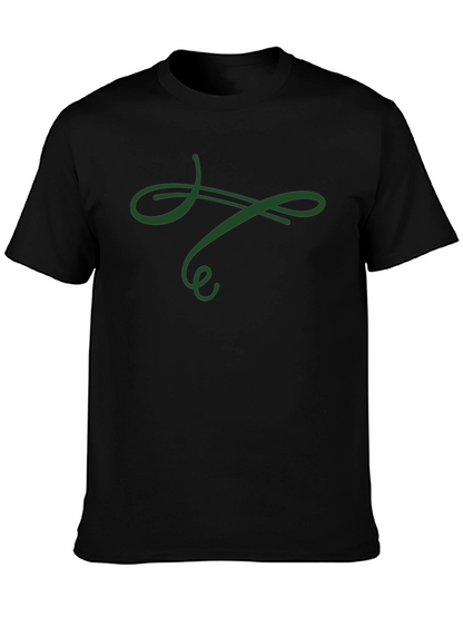Elegant Swirl Black T-Shirt