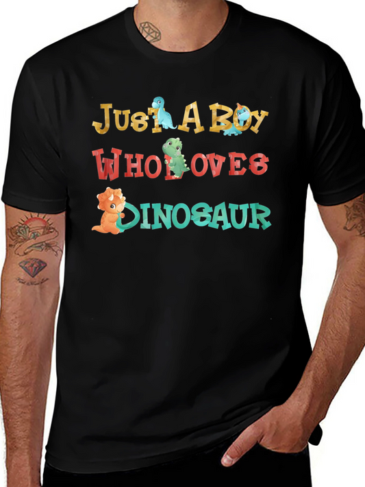 Boys Dinosaur Lover Graphic Tee - Just a Boy Who Loves Dinosaurs