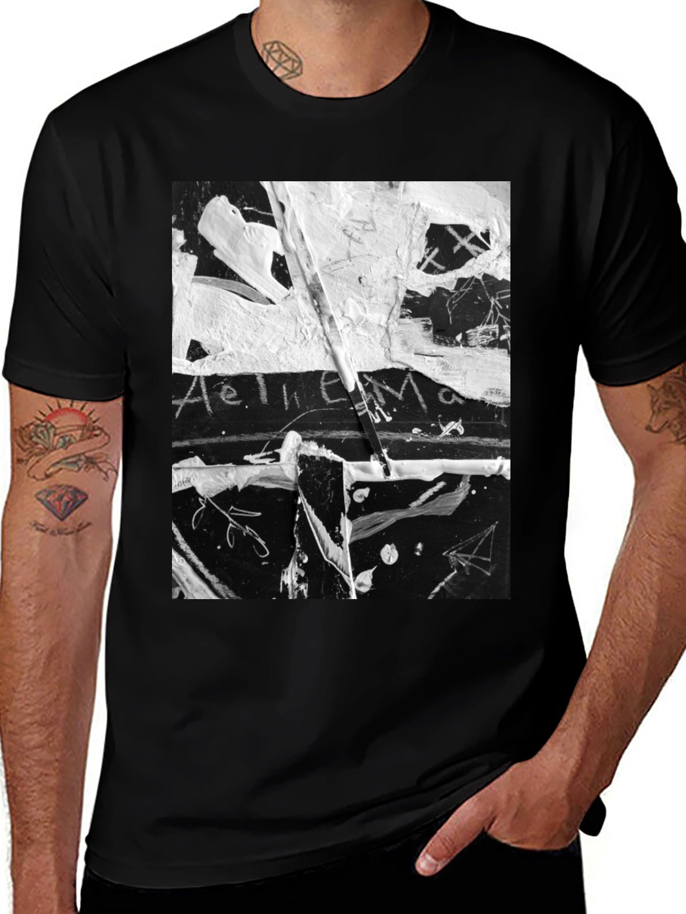 Abstract Art Black T-Shirt: Unique Graphic Tee