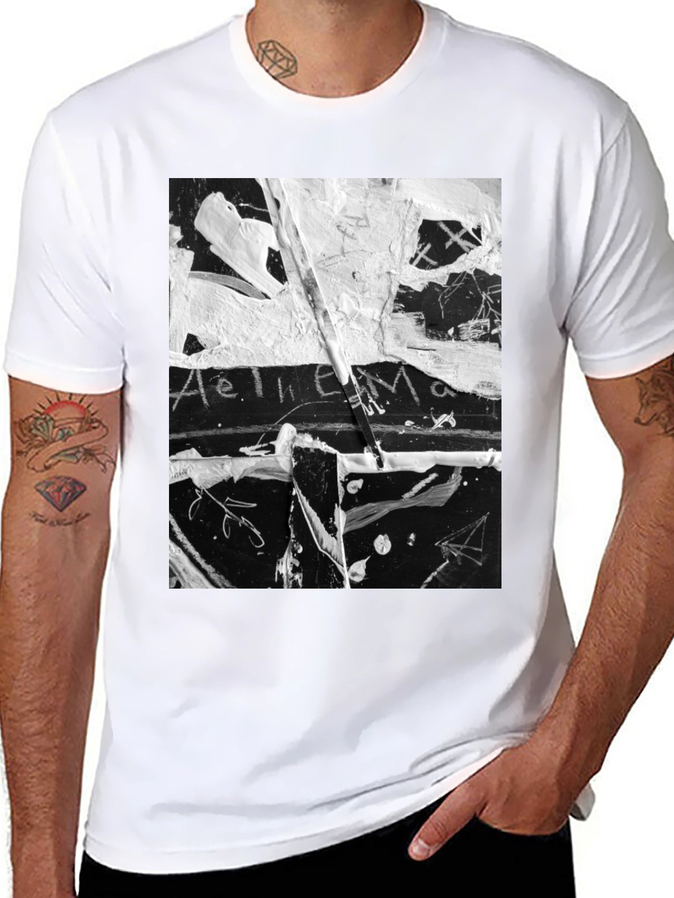 Abstract Art Black T-Shirt: Unique Graphic Tee