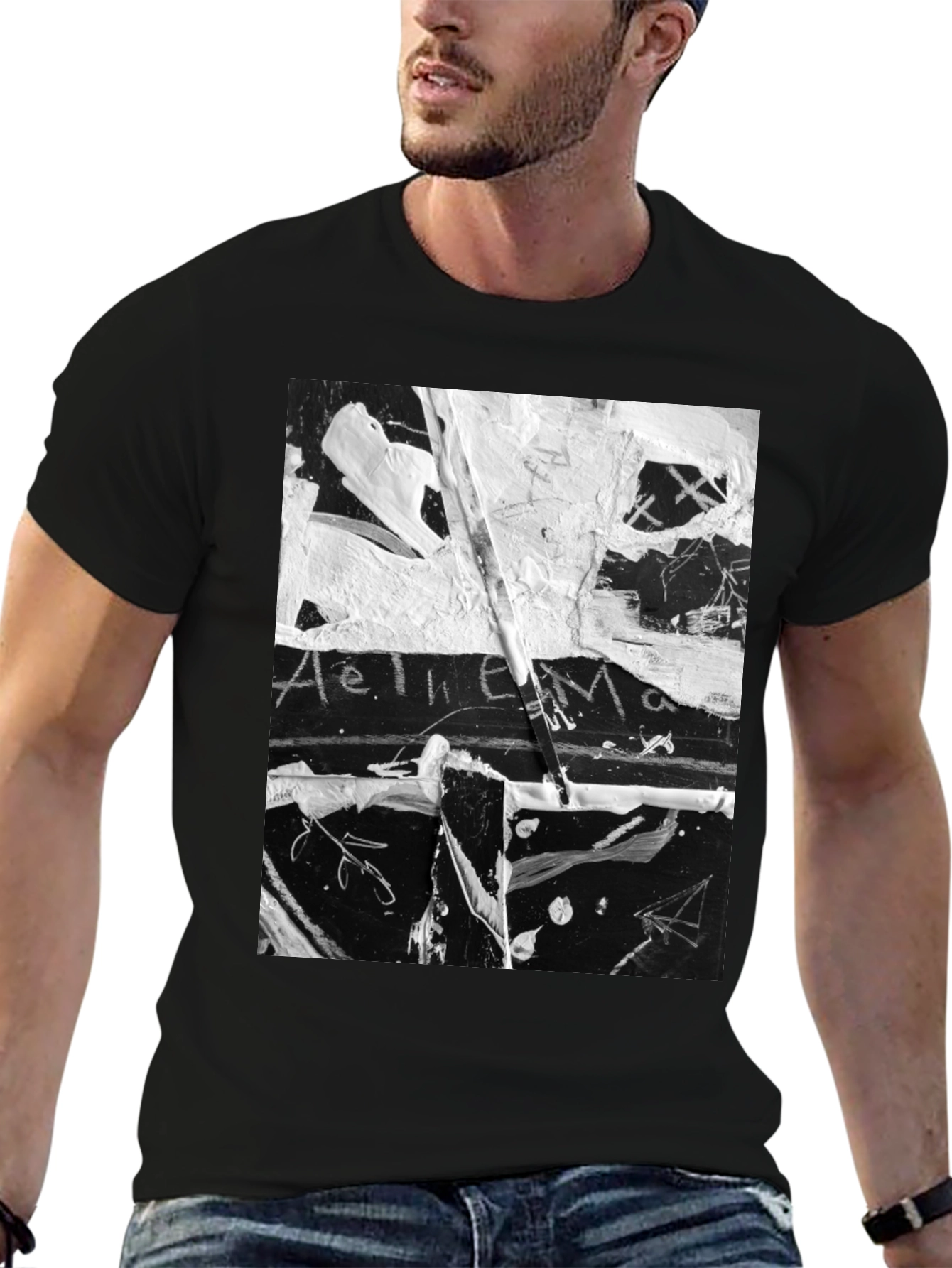 Abstract Art Black T-Shirt: Unique Graphic Tee