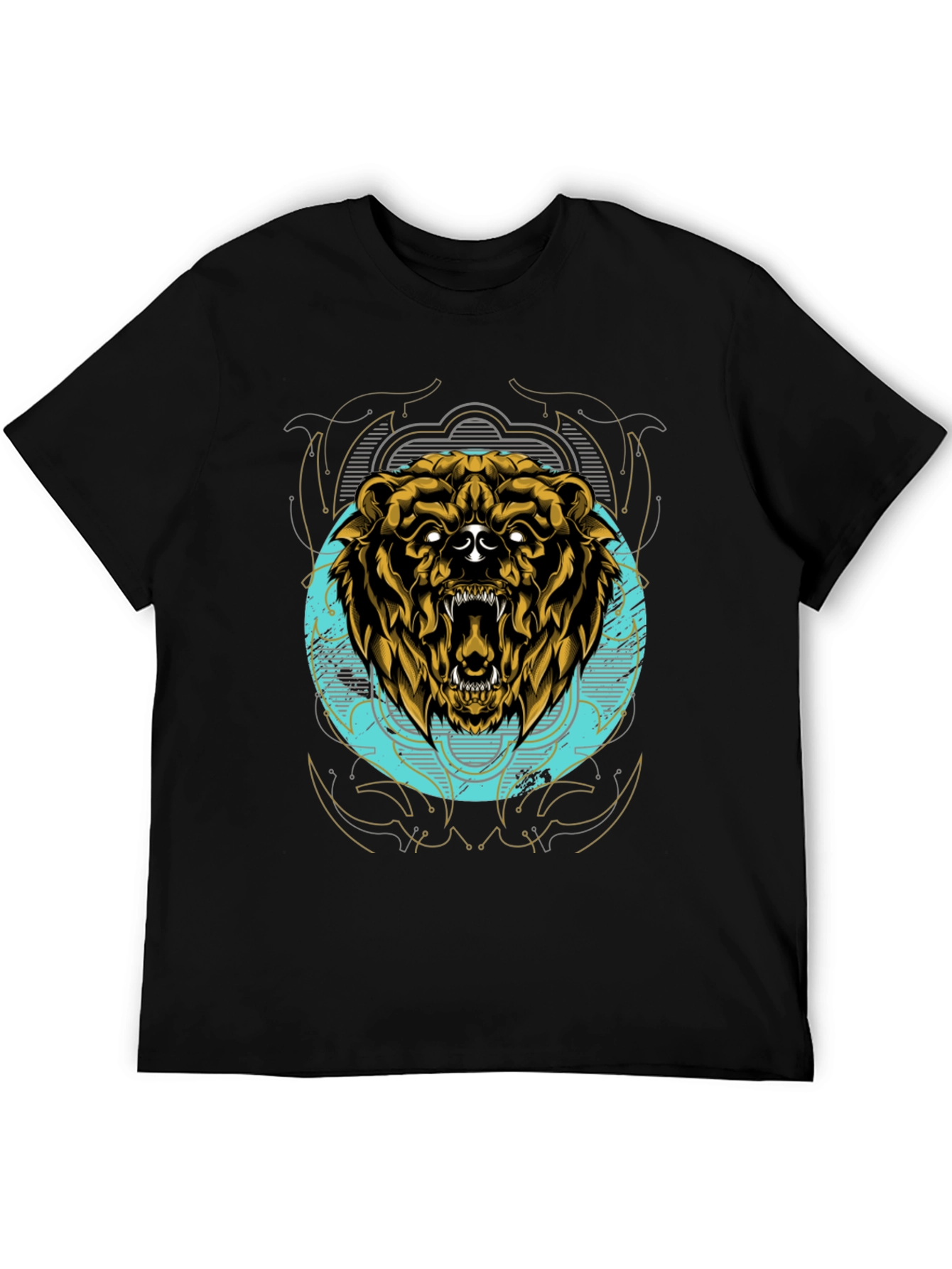 Grizzly Bear Graphic Tee - Mens Black T-Shirt