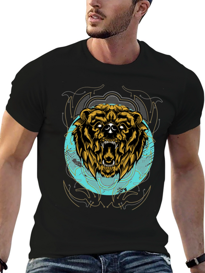 Grizzly Bear Graphic Tee - Mens Black T-Shirt