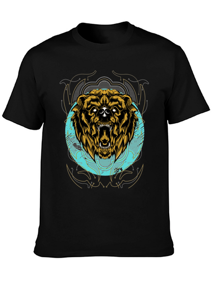 Grizzly Bear Graphic Tee - Mens Black T-Shirt