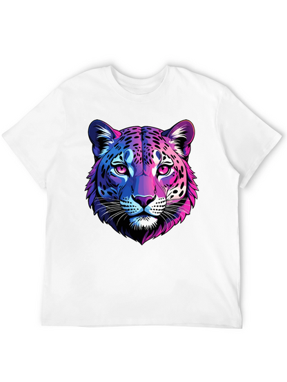 Neon Leopard Graphic Tee - Mens Black T-Shirt