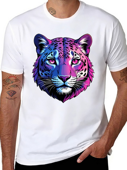 Neon Leopard Graphic Tee - Mens Black T-Shirt
