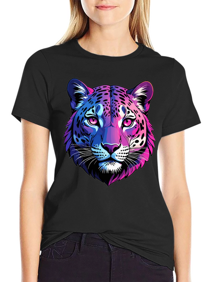 Neon Leopard Graphic Tee - Mens Black T-Shirt