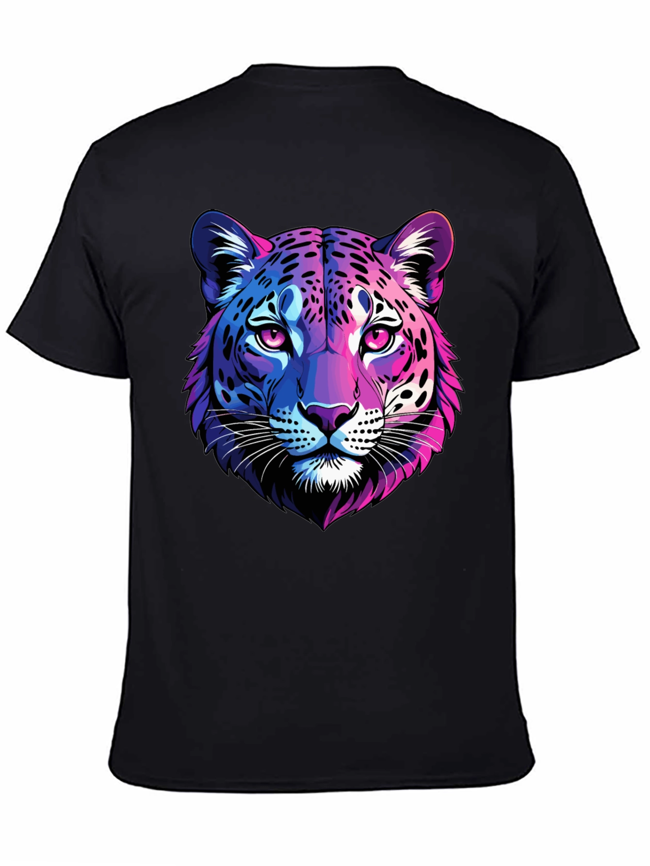Neon Leopard Graphic Tee - Mens Black T-Shirt