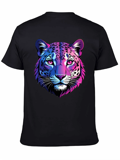 Neon Leopard Graphic Tee - Mens Black T-Shirt