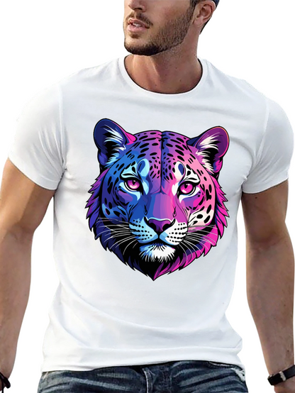 Neon Leopard Graphic Tee - Mens Black T-Shirt