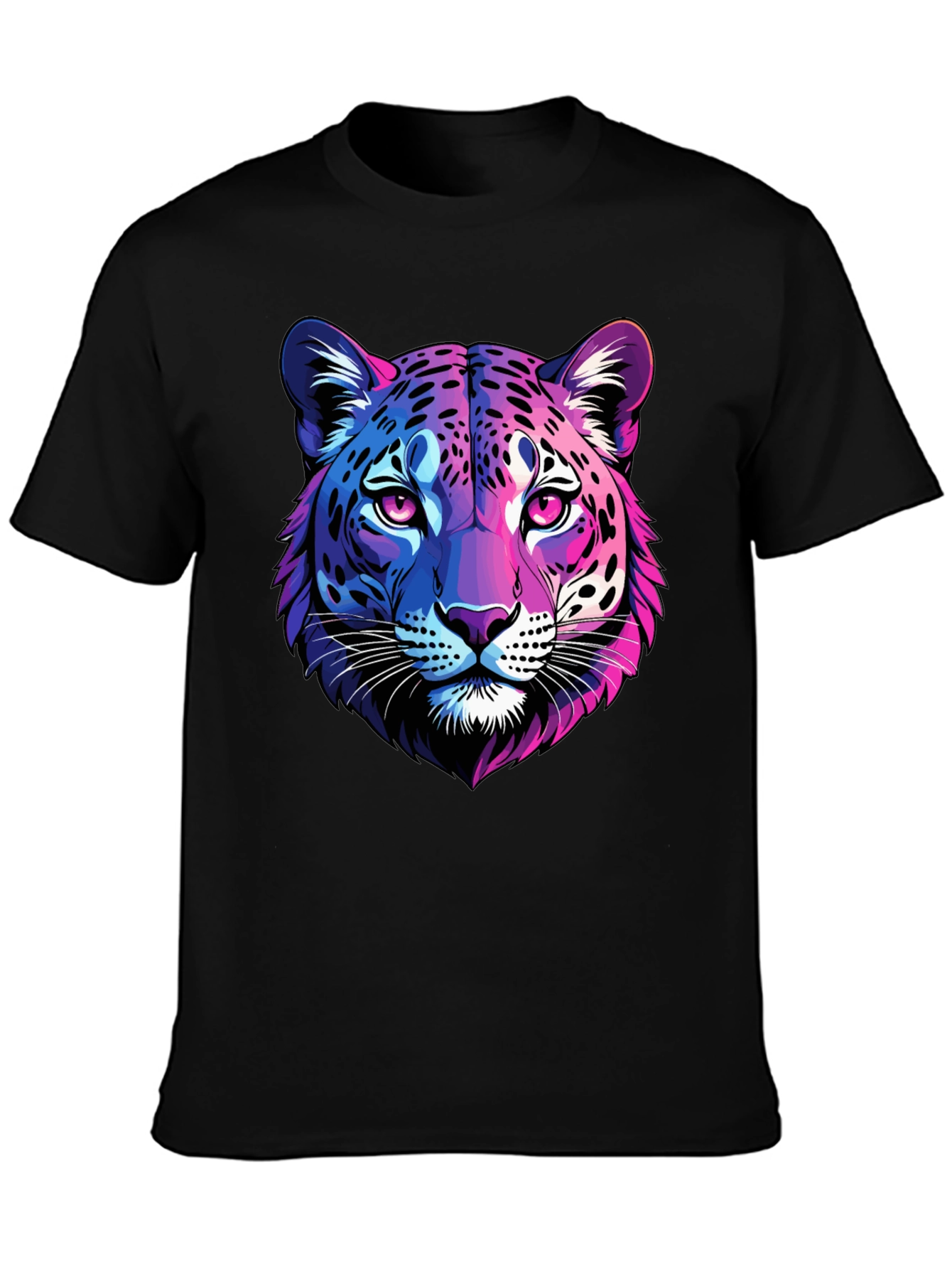 Neon Leopard Graphic Tee - Mens Black T-Shirt