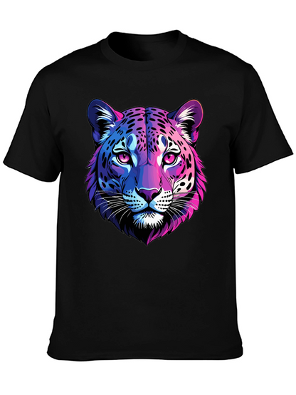 Neon Leopard Graphic Tee - Mens Black T-Shirt