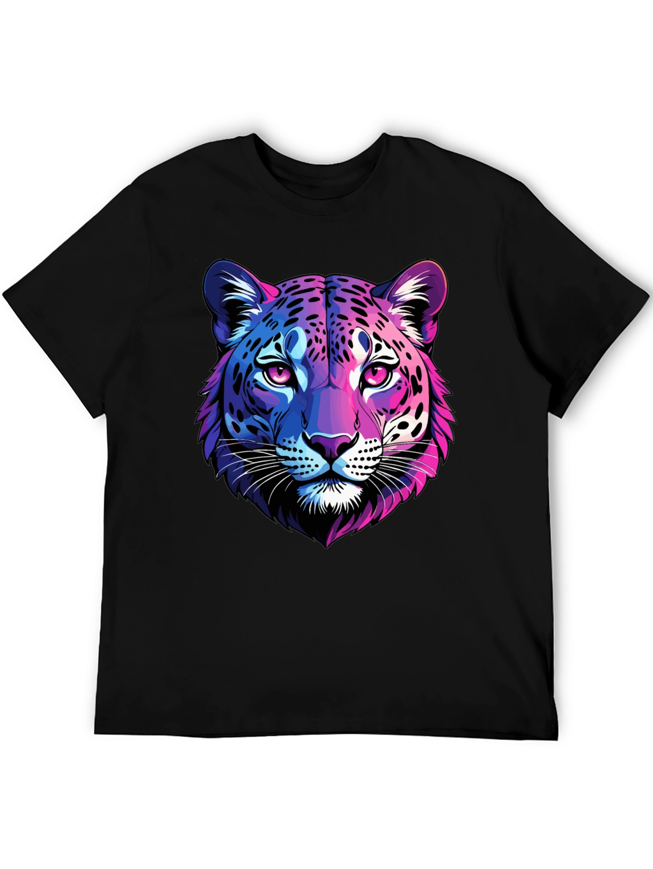 Neon Leopard Graphic Tee - Mens Black T-Shirt