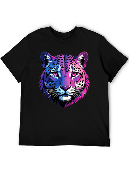 Neon Leopard Graphic Tee - Mens Black T-Shirt