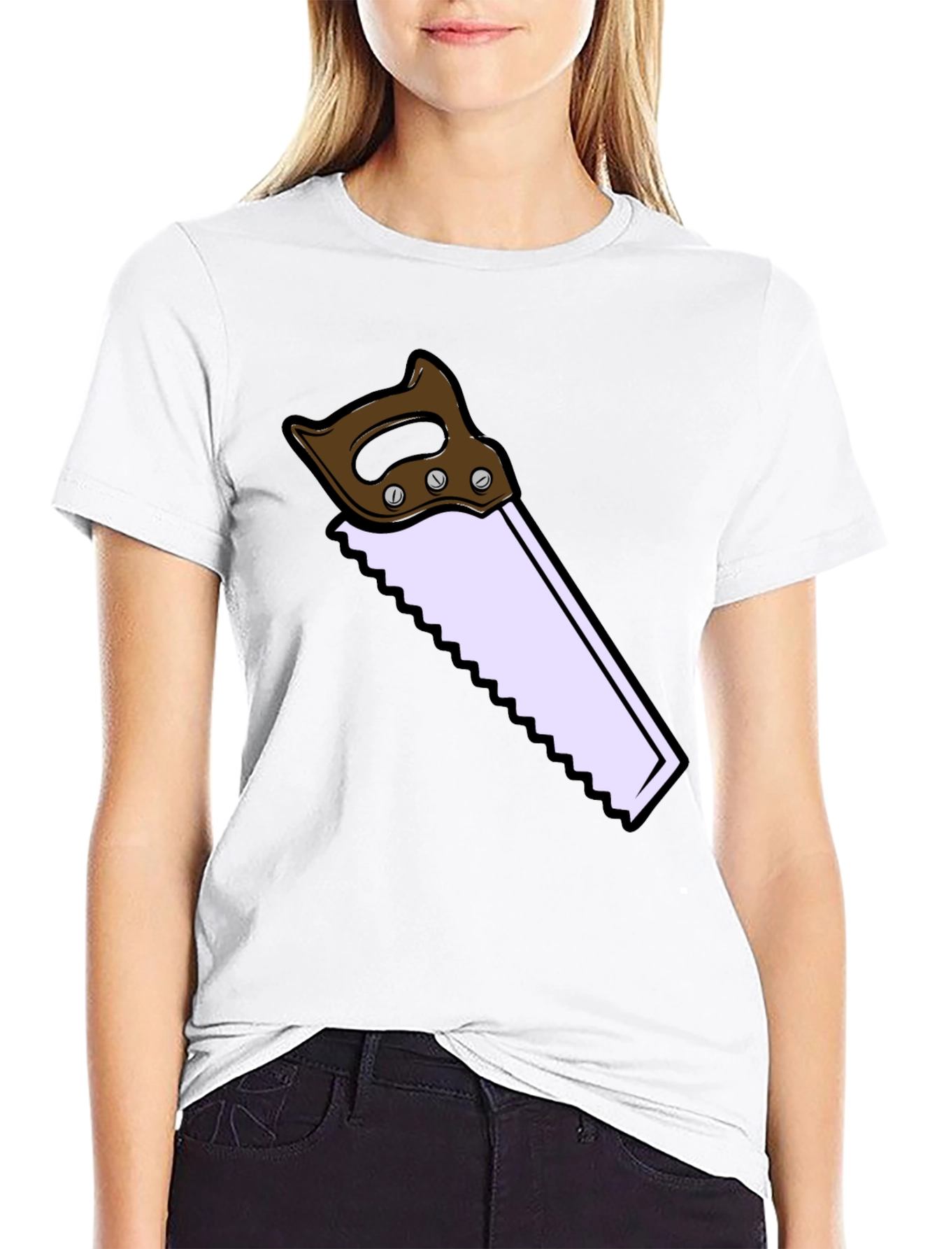 Novelty Saw Graphic T-Shirt - Black