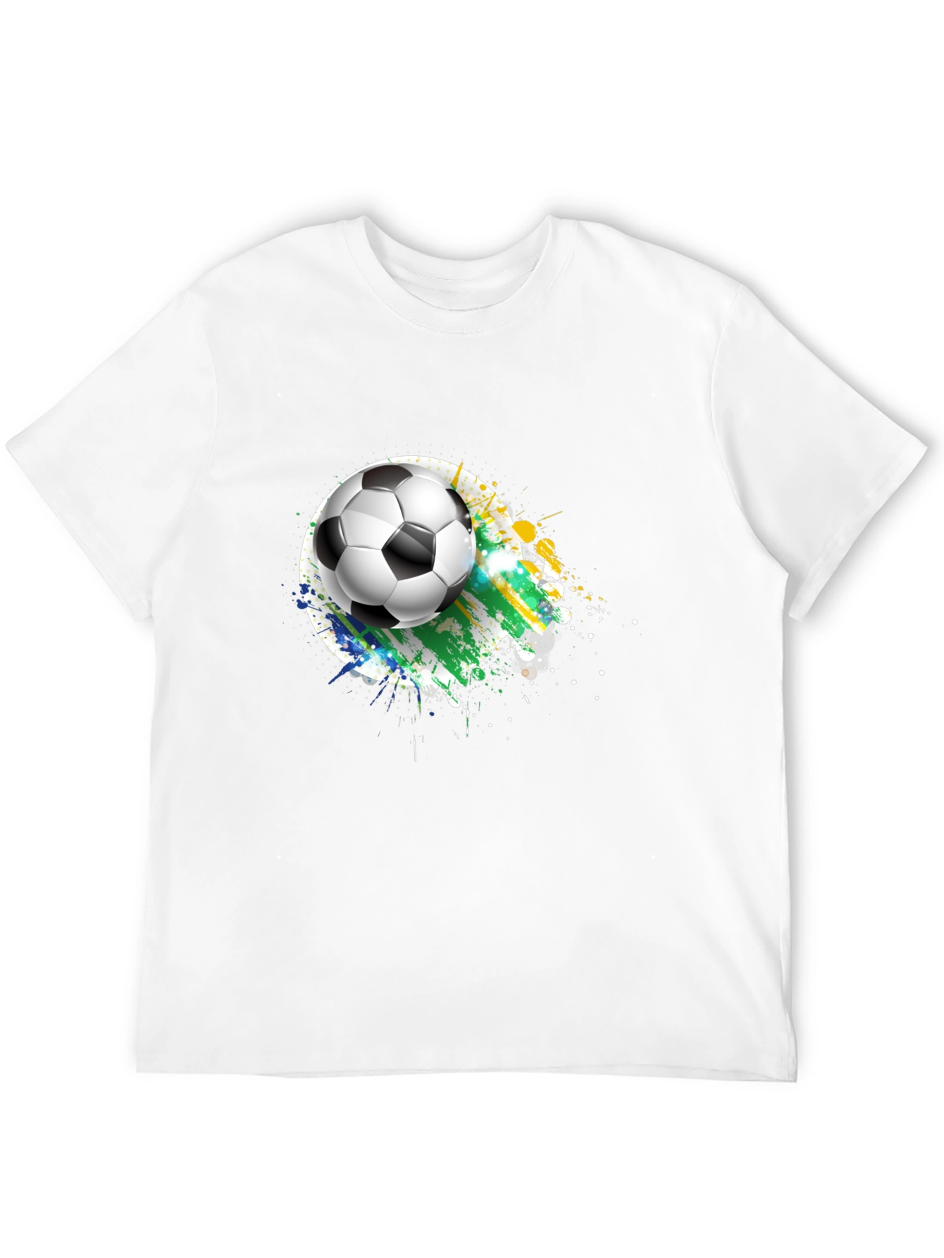 Soccer Ball Graphic Tee - Black Cotton T-Shirt