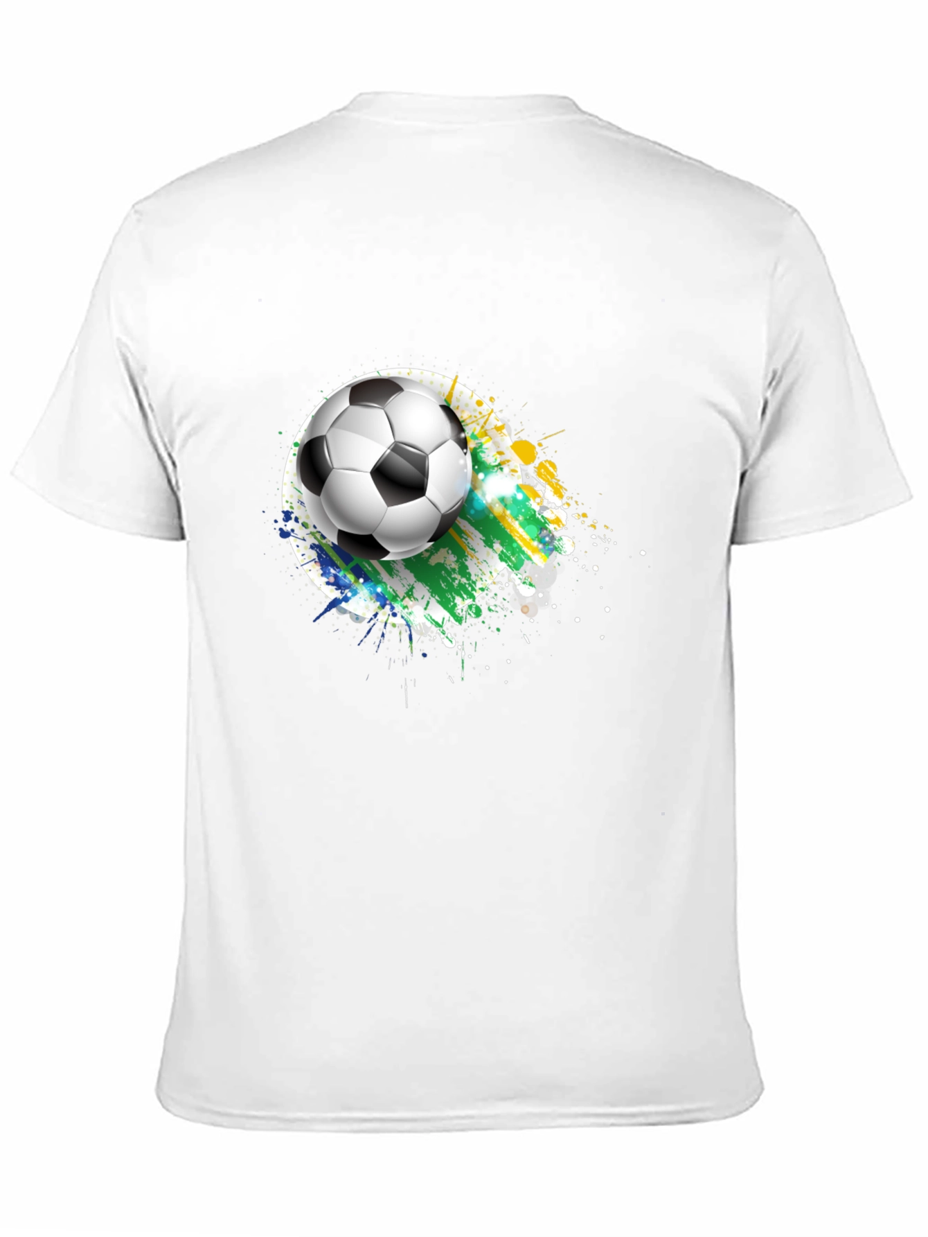 Soccer Ball Graphic Tee - Black Cotton T-Shirt