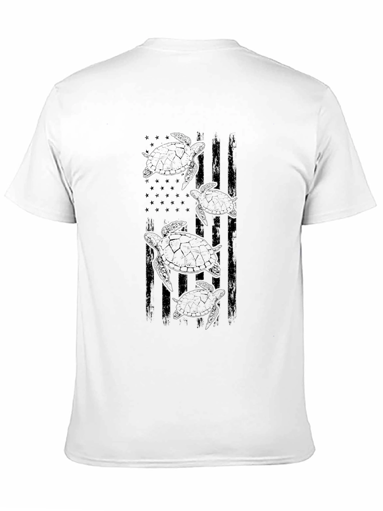 Mens Black Turtle Flag Graphic Tee