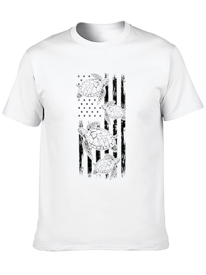 Mens Black Turtle Flag Graphic Tee